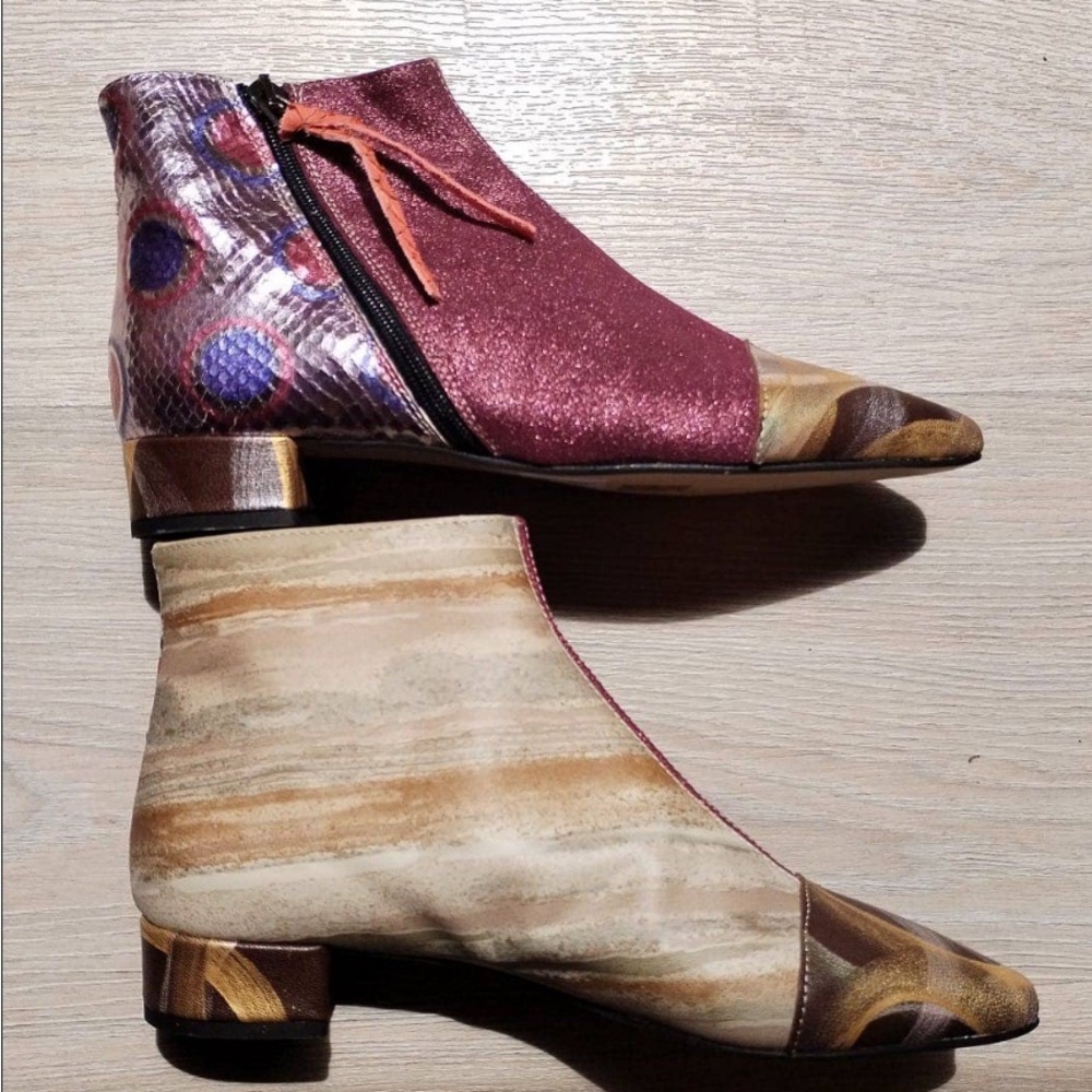 Manhattan Booties F1-Patchwork Leather
